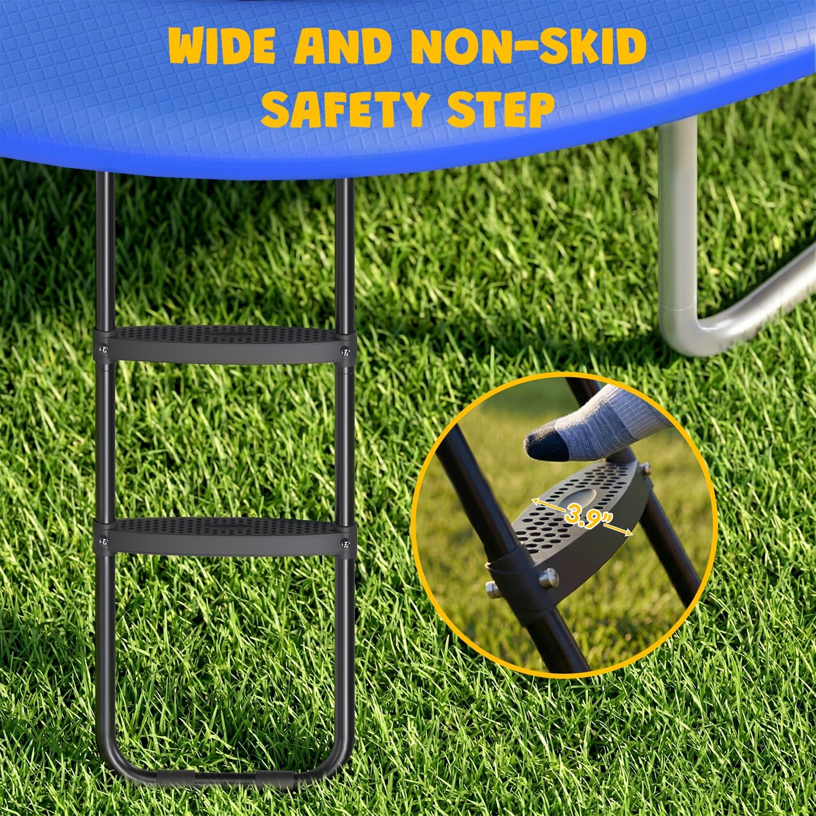 Blanketown mounted on trampoline in use demonstrating easy attachment benefit