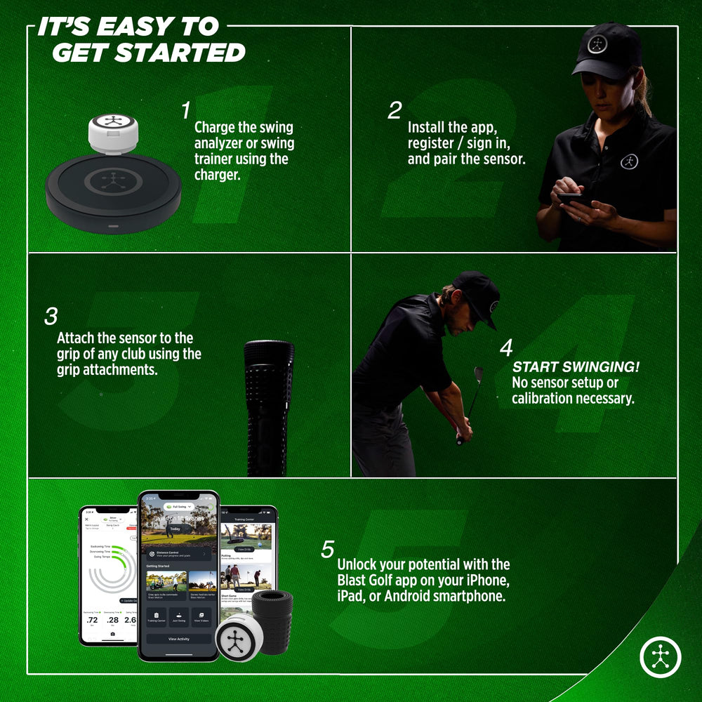 Smartphone showing Blast Motion auto-clipped swing video with overlaid metrics for review