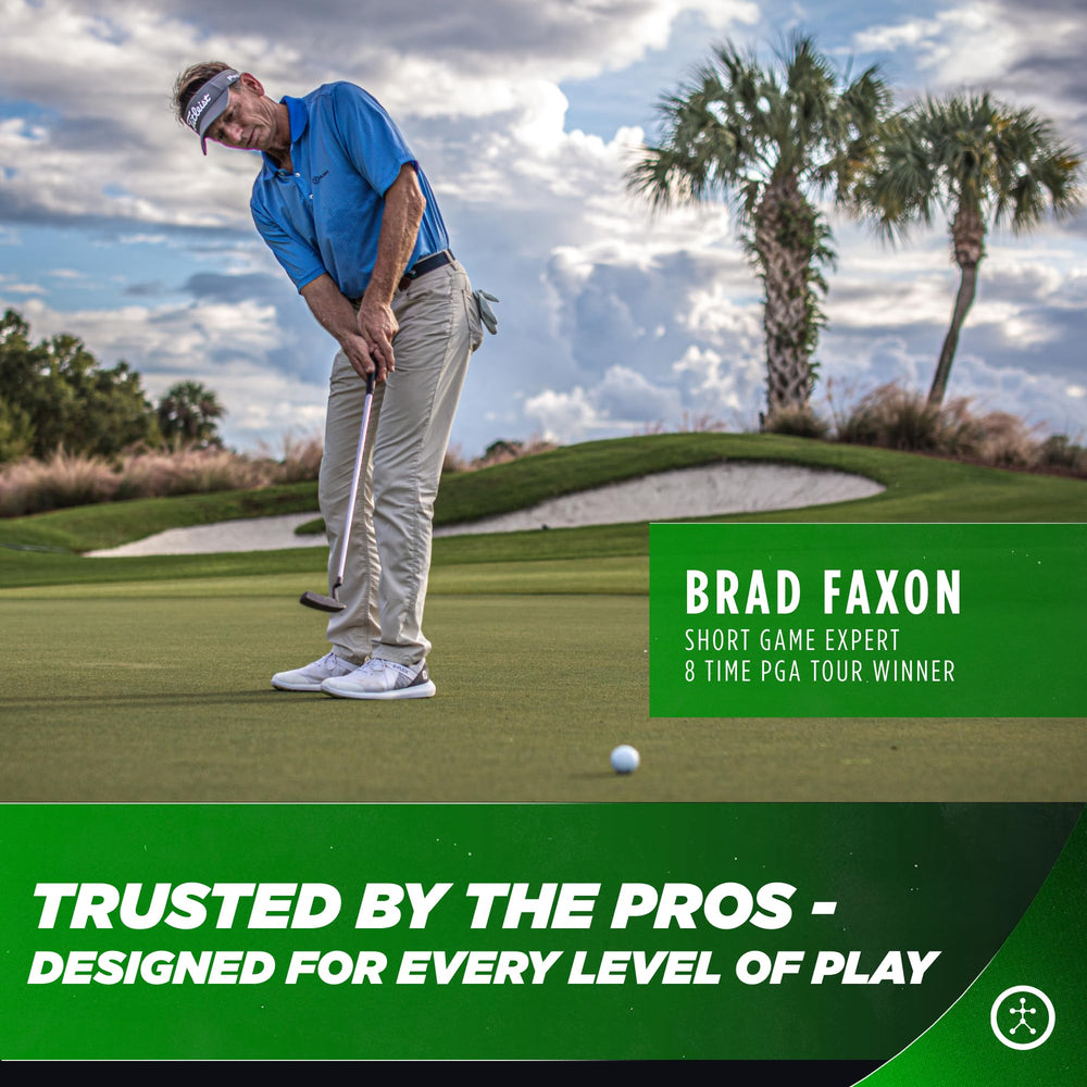 Blast Motion sensor attached to a putter grip demonstrating secure fit and consistent data