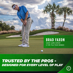 Blast Motion sensor attached to a putter grip demonstrating secure fit and consistent data