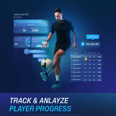 BlazePod pod next to football illustrating size and easy placement