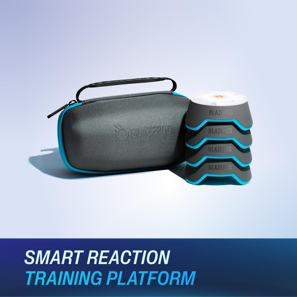BlazePod pods placed on turf during training improve reaction speed