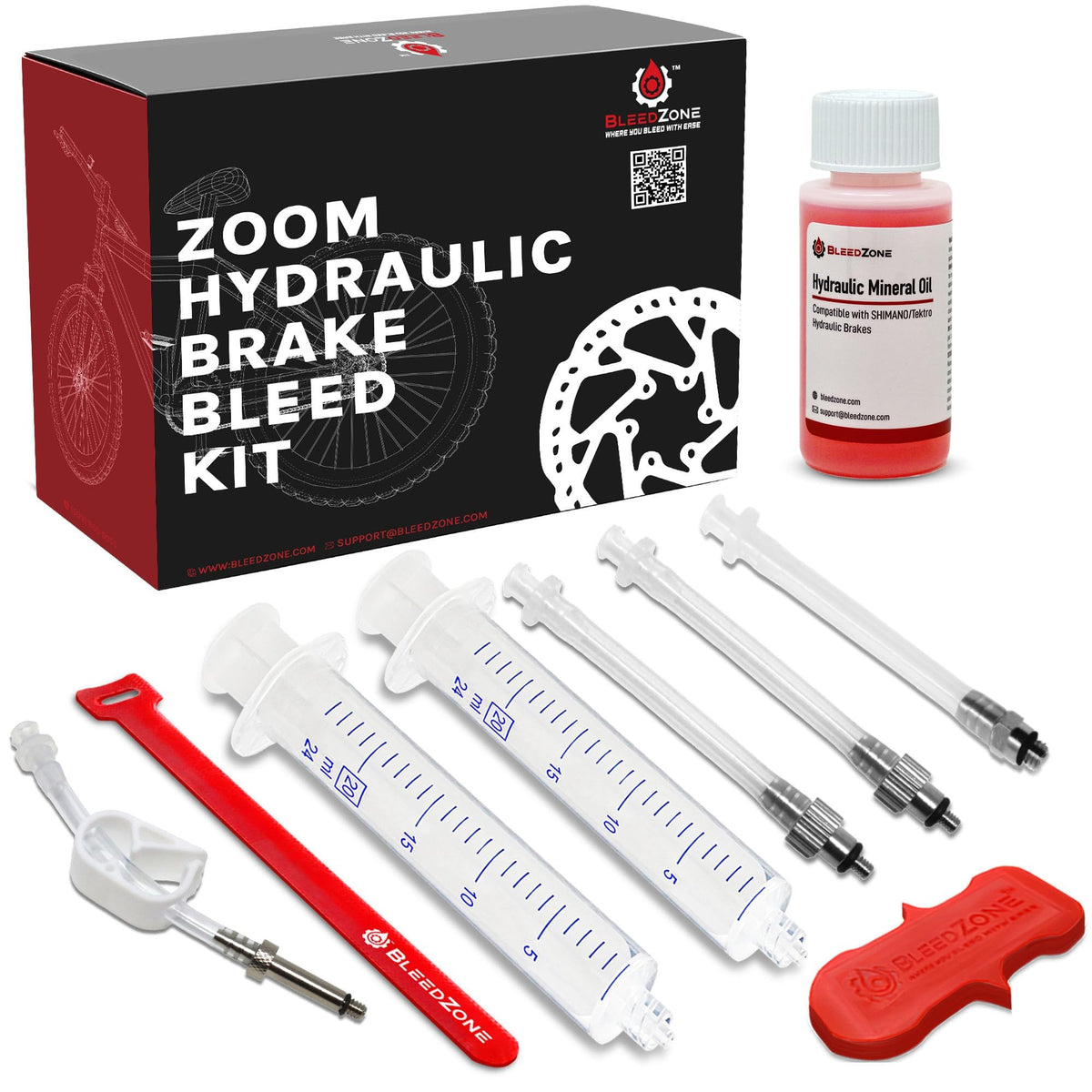 BleedZone front packaging showing kit contents and Zoom compatibility benefits