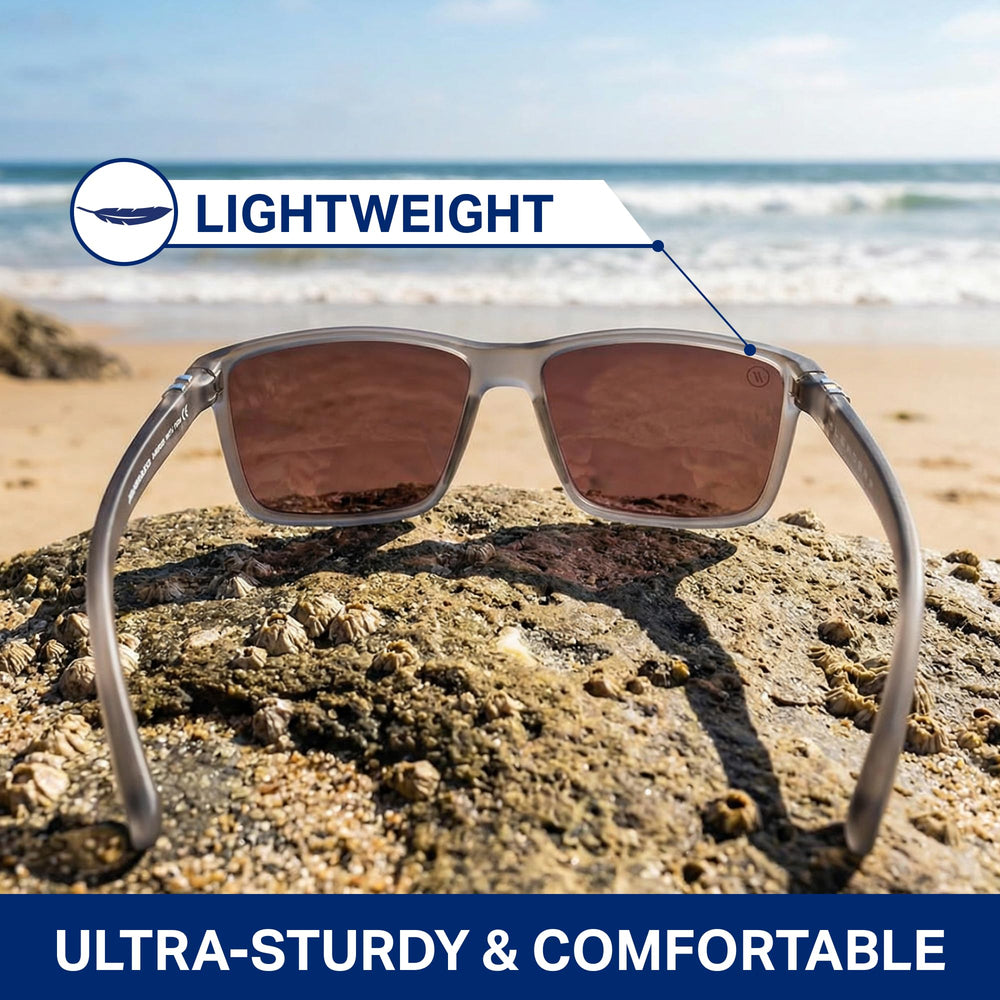 Blenders Eyewear Mesa frame detail with signature stripes for durable aesthetic appeal