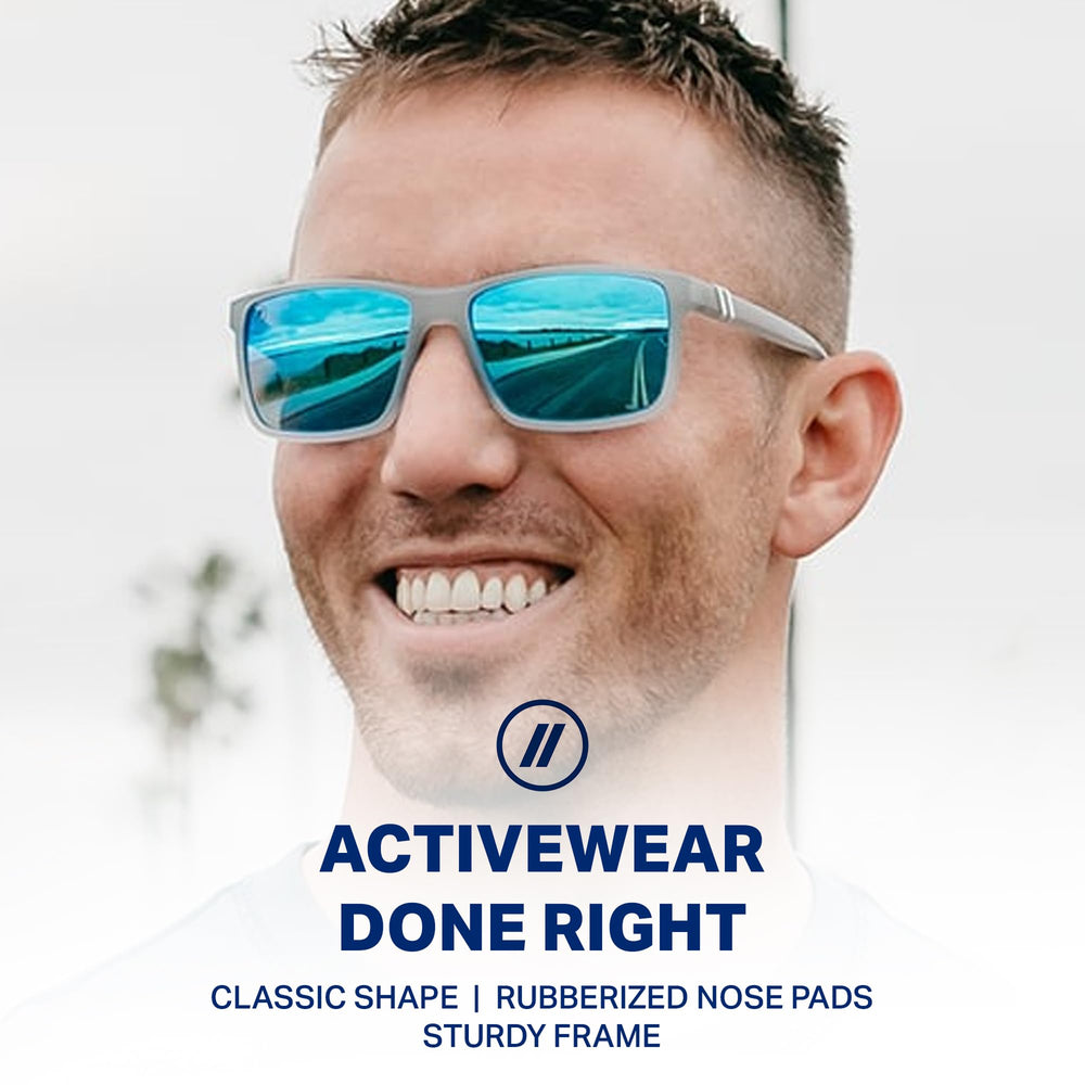 Blenders Eyewear Mesa worn while kayaking showing glare reduction benefit on water