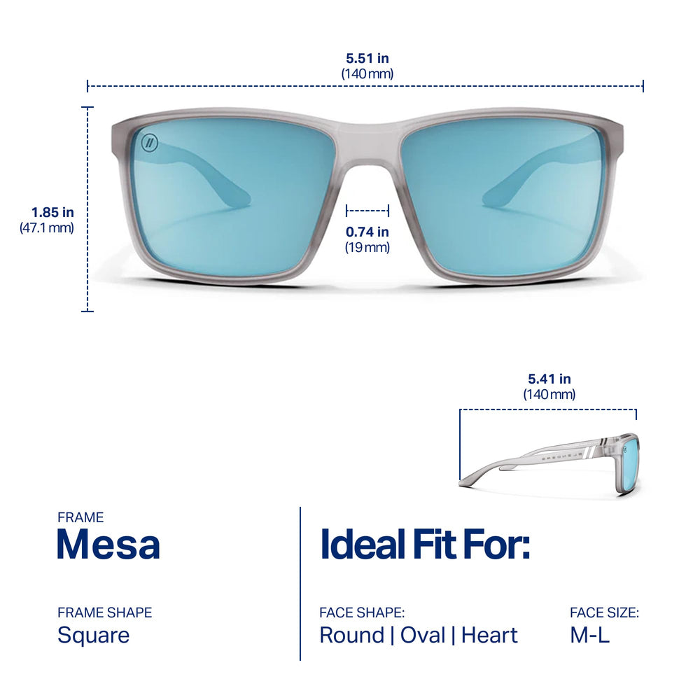 Blenders Eyewear Mesa next to a smartphone for scale and portable convenience