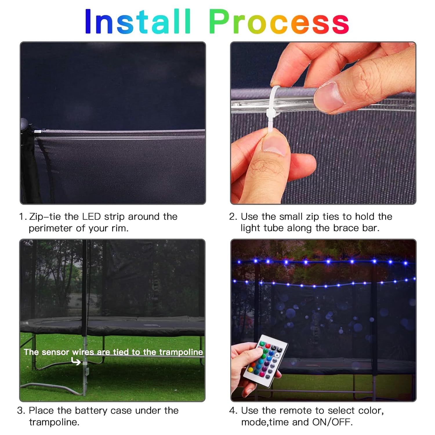 blinngo Sport accessories laid out including zip ties and wristbands for fast secure installation