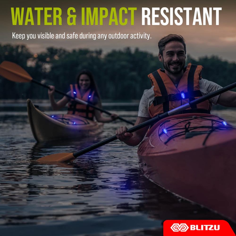 BLITZU attached to running shoe increasing runner visibility