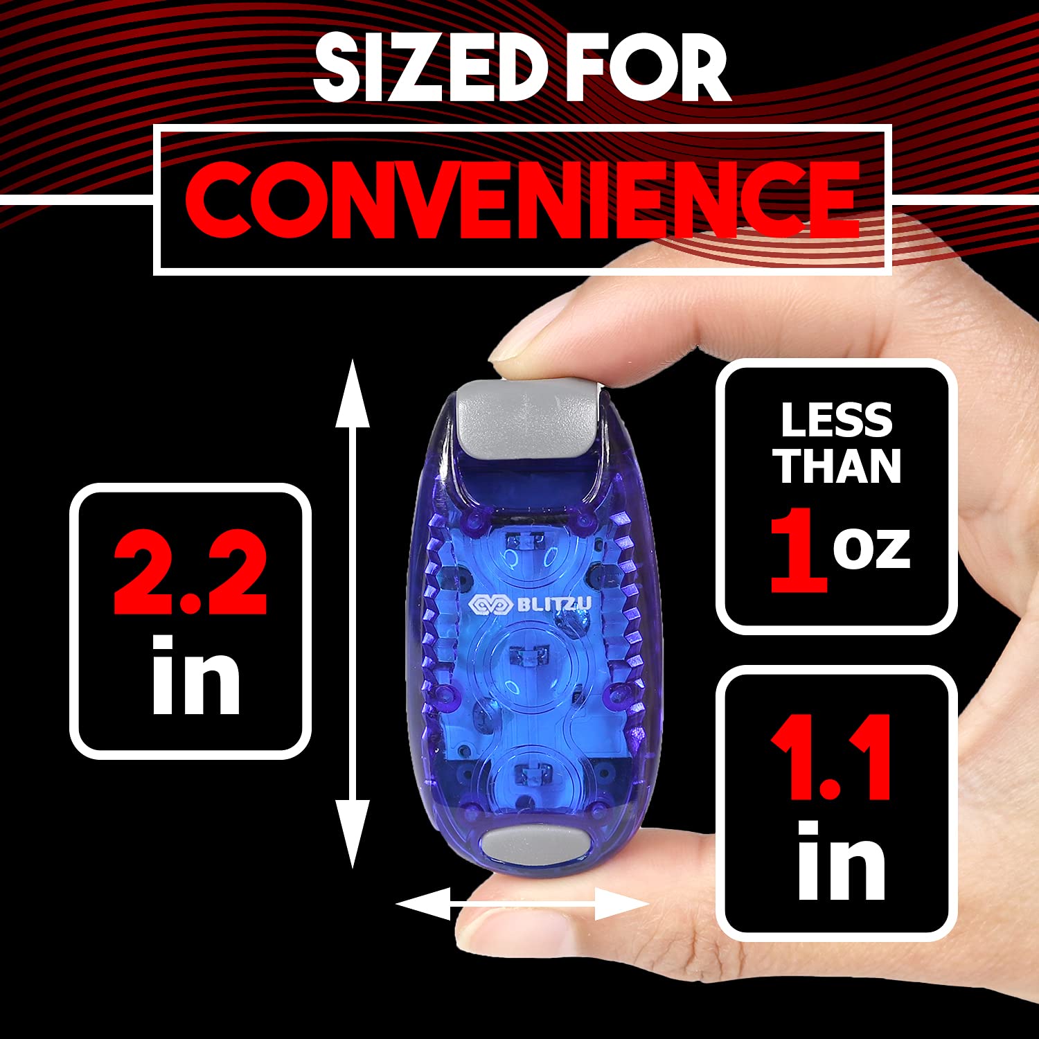 BLITZU mounted on backpack strap improving commuter safety