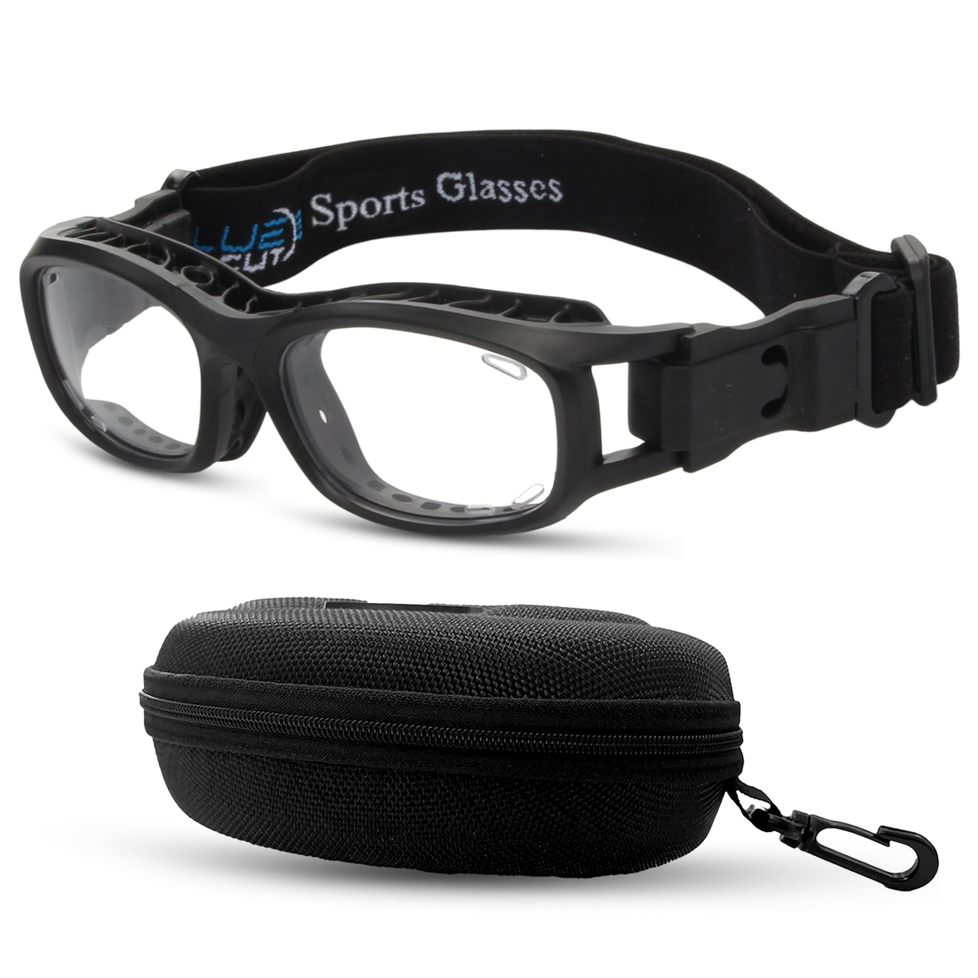 BLUE CUT front view goggles showing full-face coverage and lightweight fit for safety