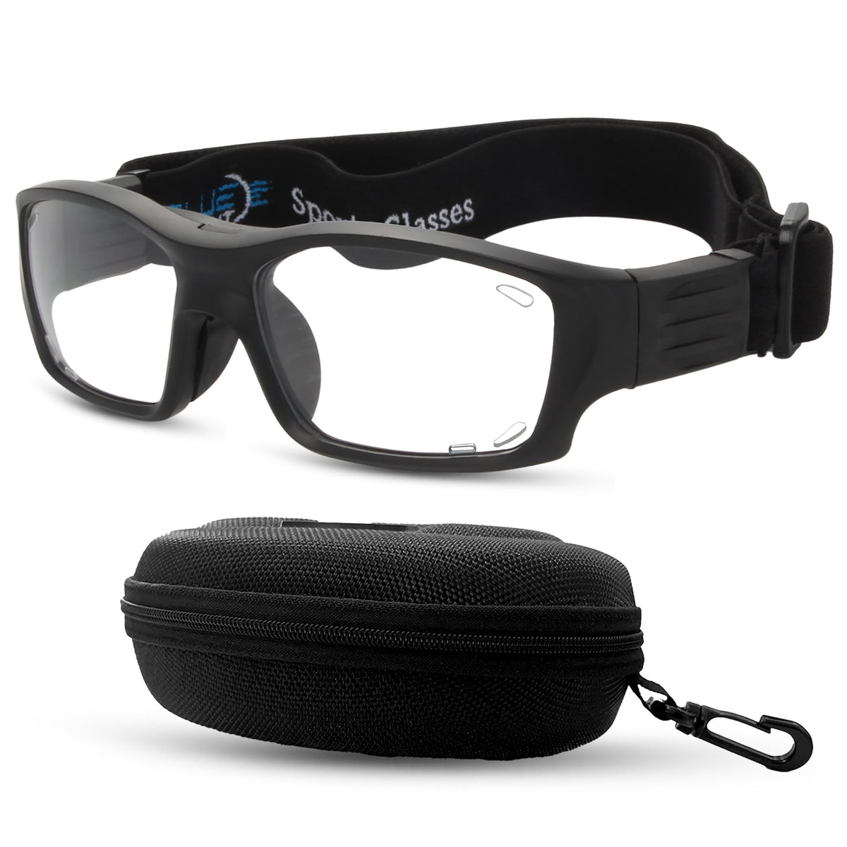 BLUE CUT front view goggles showing full wraparound protection and clear vision