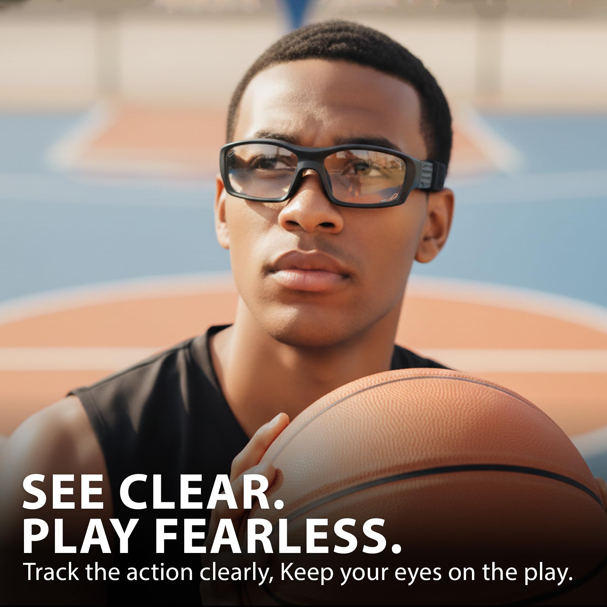 BLUE CUT side profile demonstrating flexible frame and secure fit for comfort