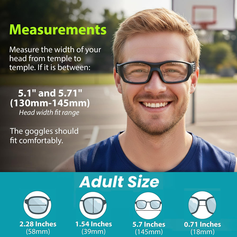 BLUE CUT adjustable strap and silicone padding showing customizable secure fit