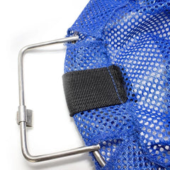 BlueAngler galvanized wire handle and closure clip showing rust-resistant benefit
