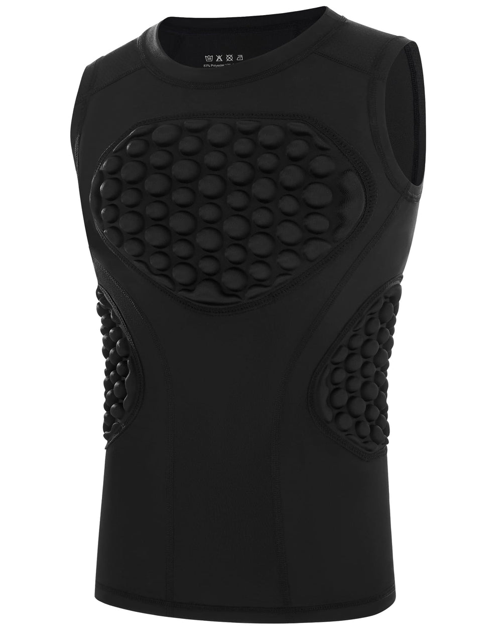Blueleaf front view chest protector showing coverage and low-profile fit