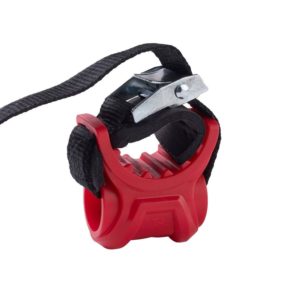 Blueshyhall strap securing a bike frame on a car rack for stable transport