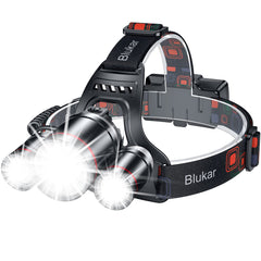 Blukar front view headlamp showing powerful beam, improves nighttime visibility