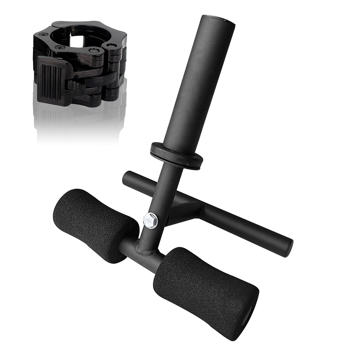 BLUSLM tib bar front view showing sturdy frame and foam padding for stable training