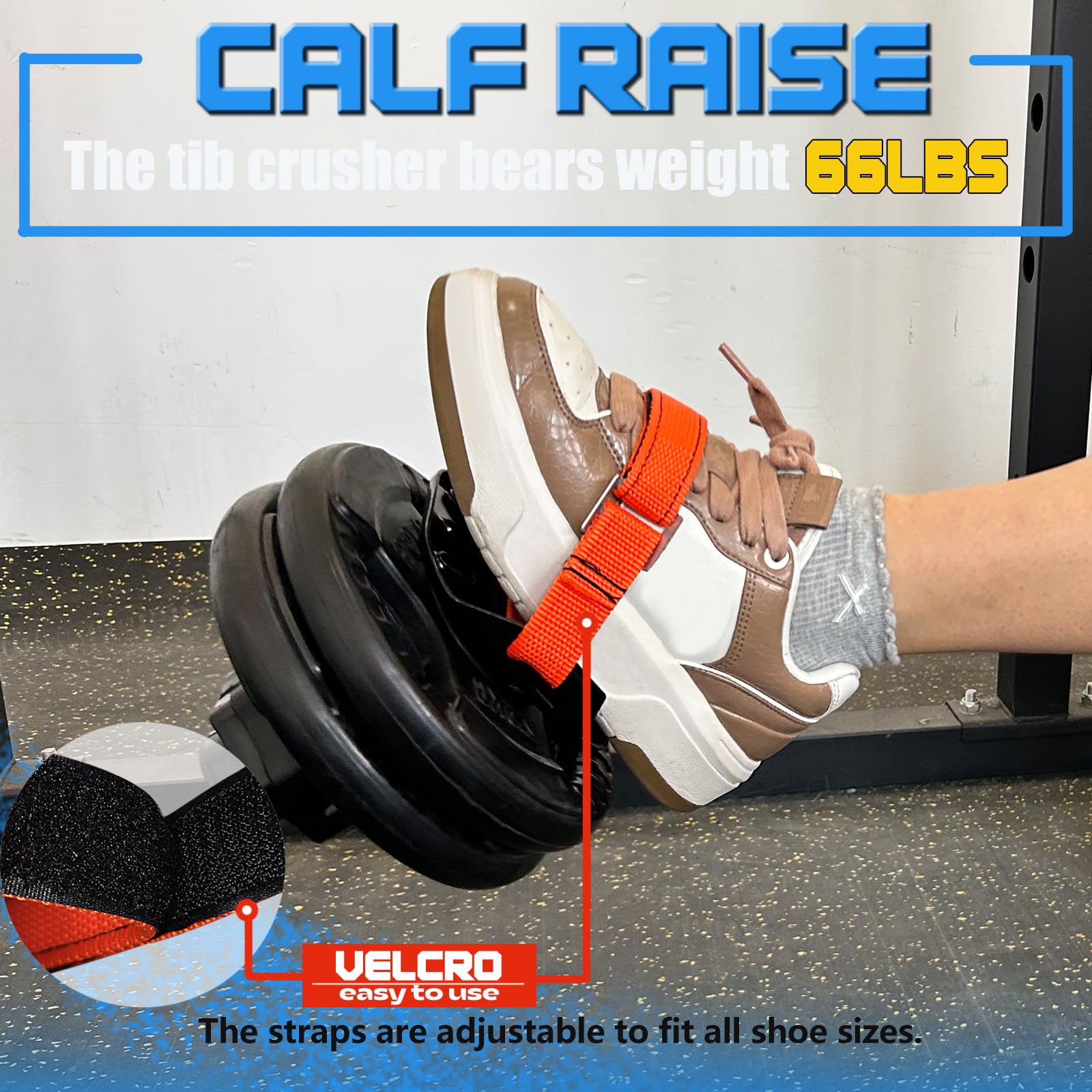 BLUSLM tib bar in use on foot during dorsiflexion exercise illustrating stable support