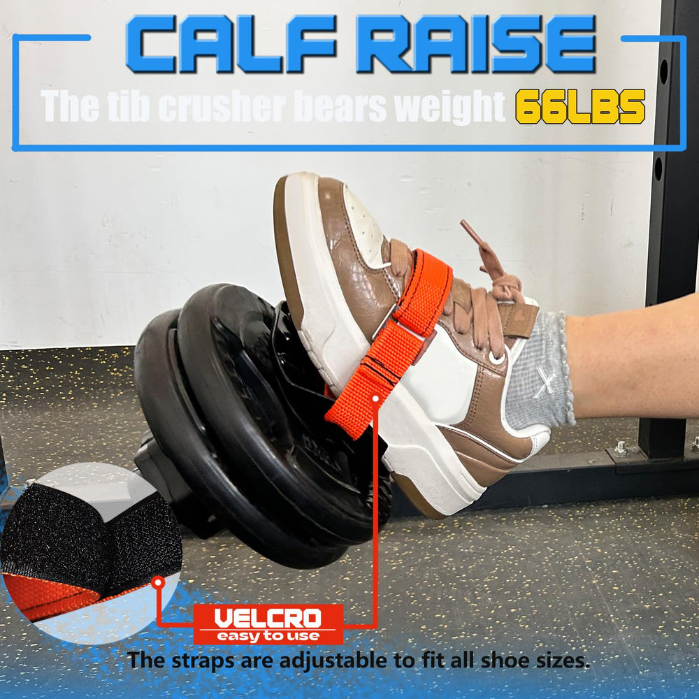 BLUSLM tib bar in use on foot during dorsiflexion exercise illustrating stable support
