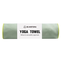 BLWBTDRA front view of green yoga towel showing full coverage and neat edges for reliable practice