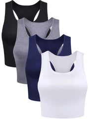 Boao front pack shot showing four crop tanks in multiple colors and a neat folded presentation for wardrobe convenience