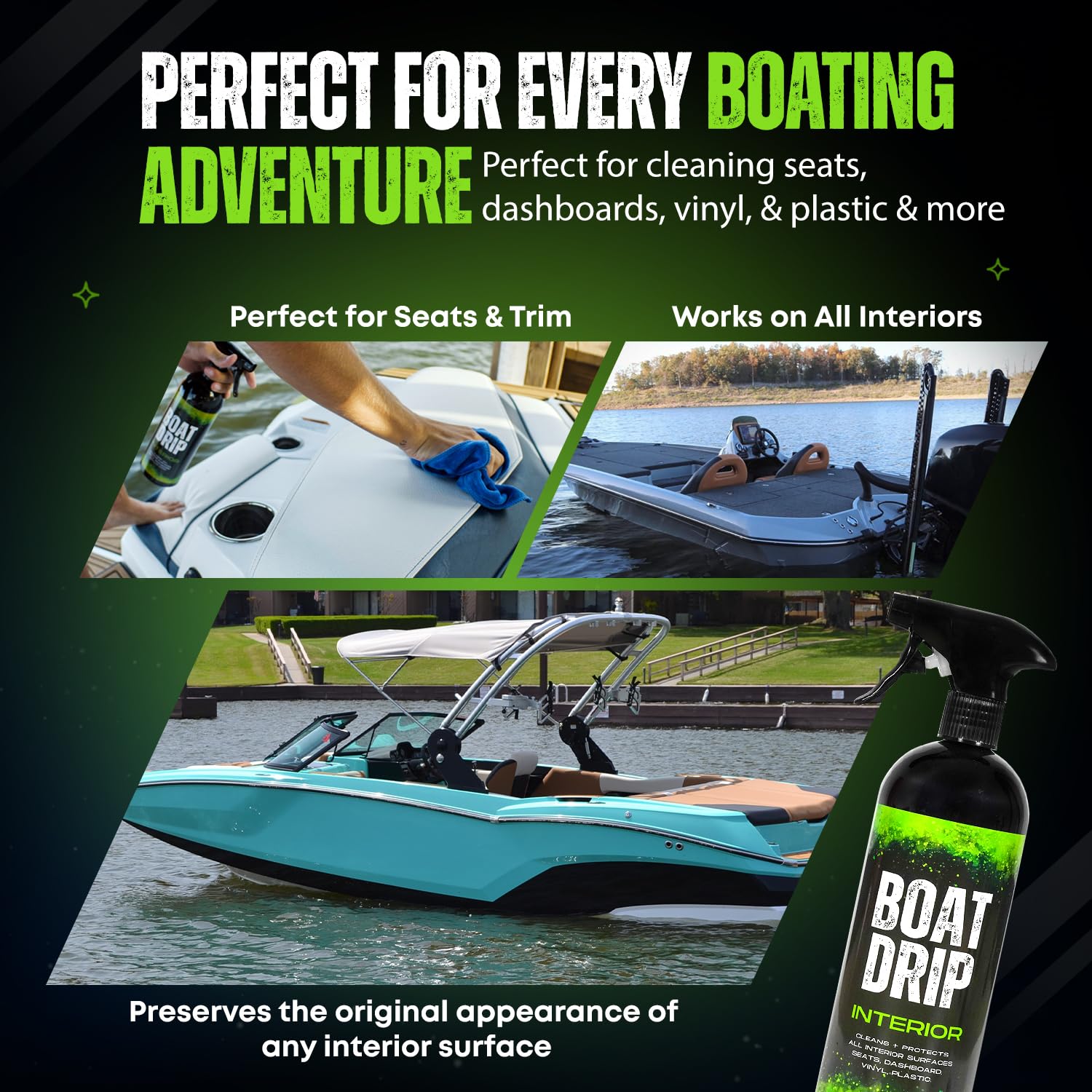 Boat Drip held next to hand for size comparison and convenient on-board portability