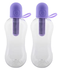 bobble front view of lavender two-pack showing sleek bottles and branding, convenient hydration