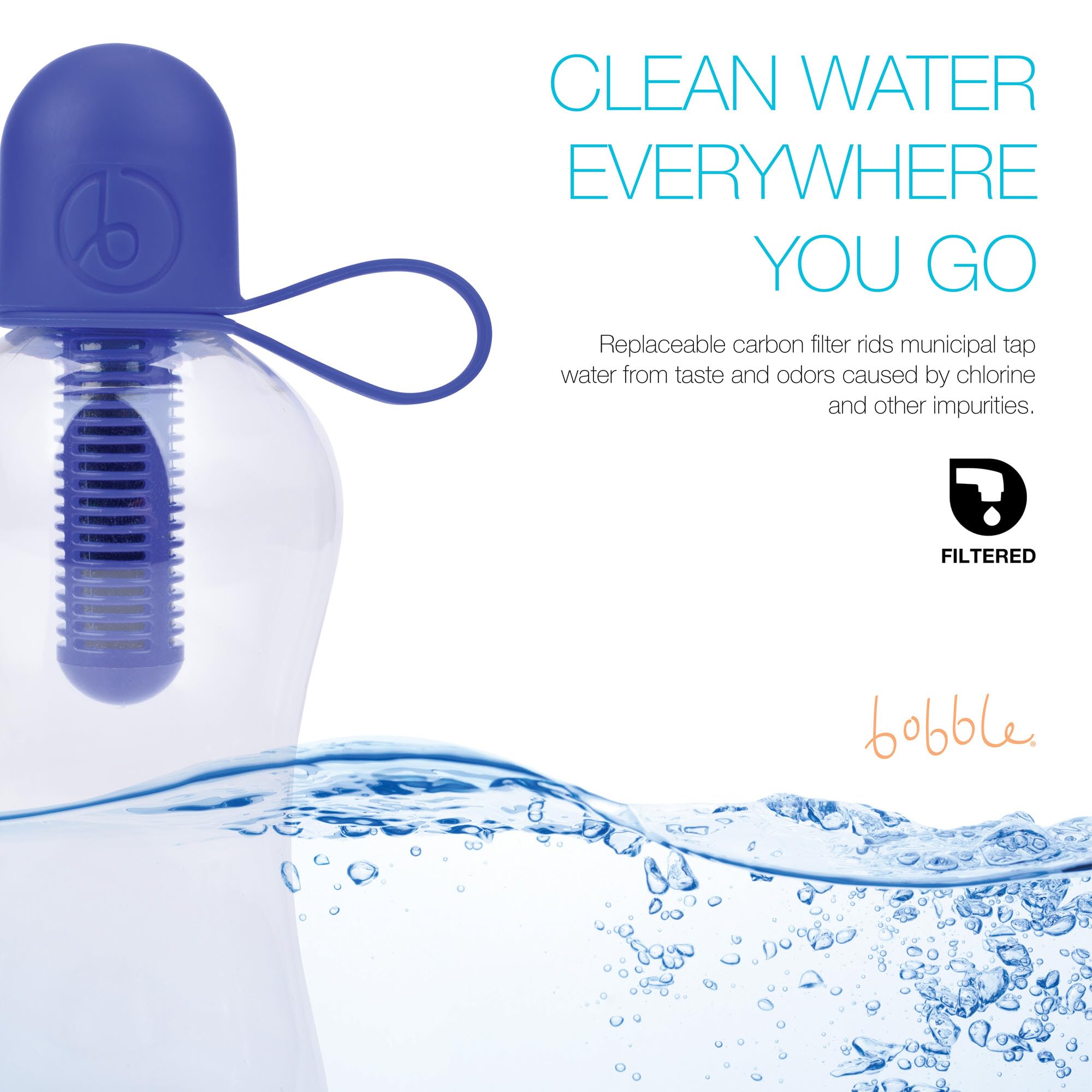 bobble side profile showing ergonomic curve and size, easy cup holder fit