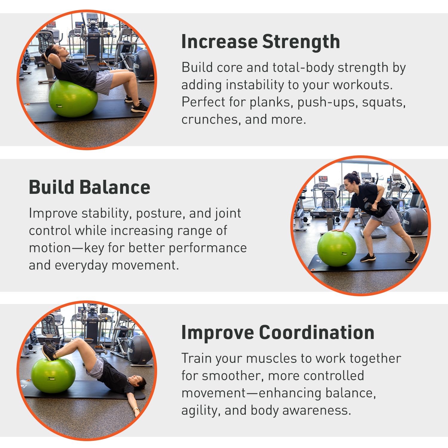 Body Sport included pump inflating ball quickly for correct firmness and support