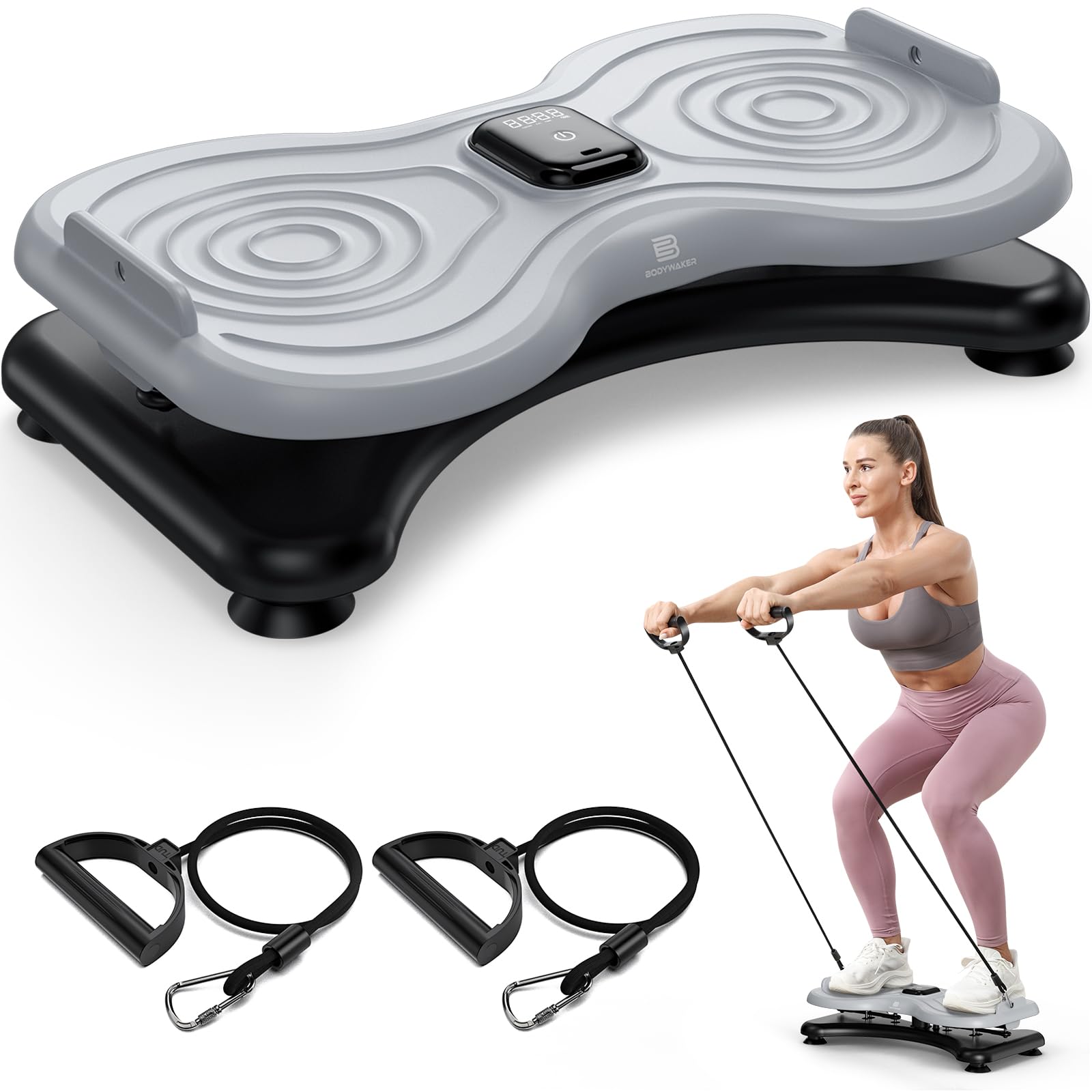 BODYWAKER front view grey platform showing stable wide standing surface and safety