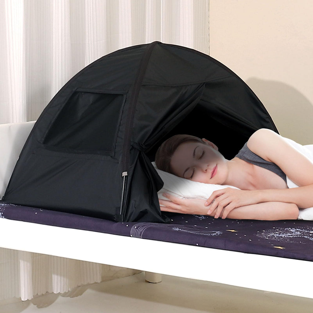 BOENBRO front view assembled tent showing full blackout privacy and compact shape