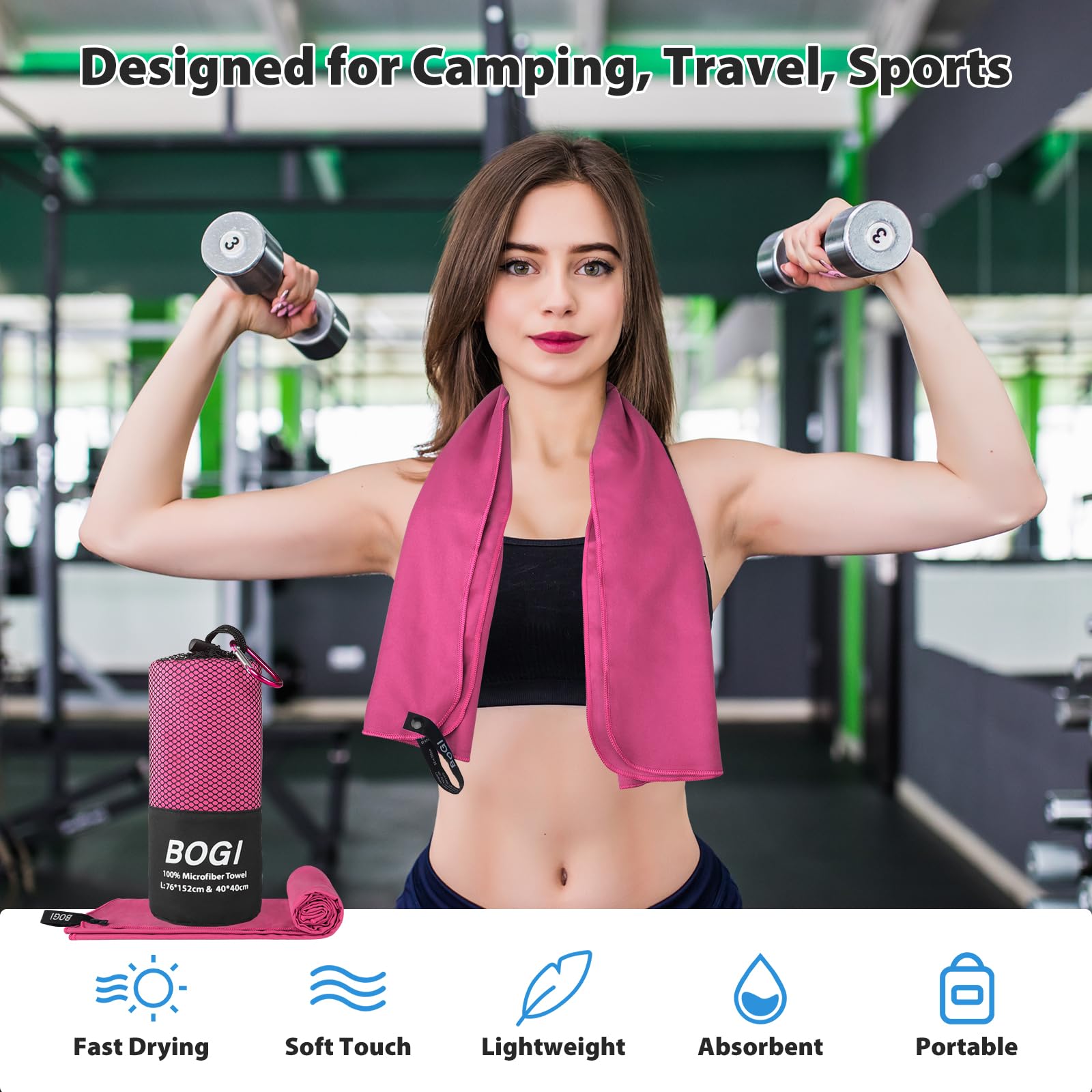 BOGI towel used as beach blanket offering large, comfortable space