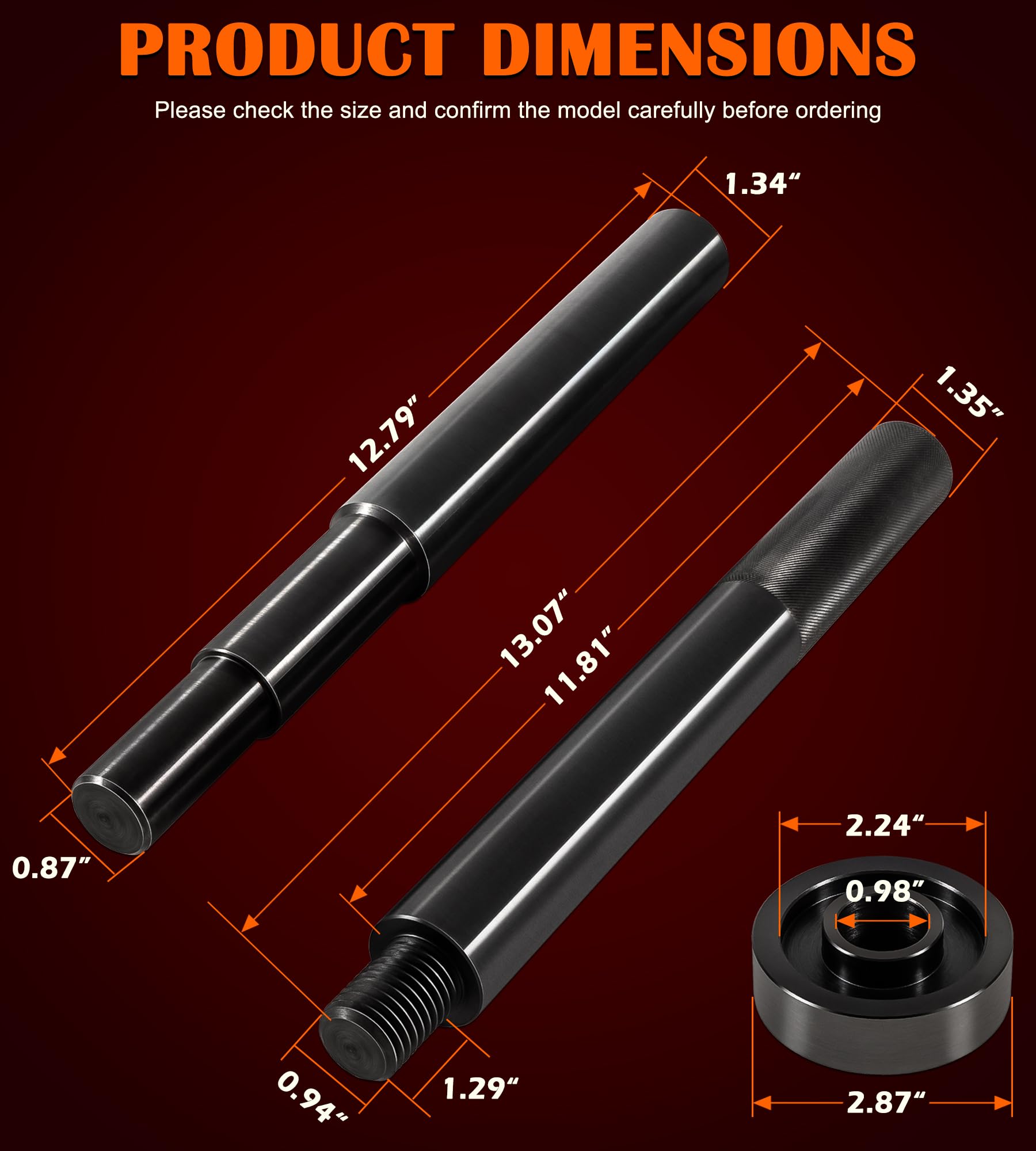 Bonbo size comparison with ruler to show driver diameters for fitting
