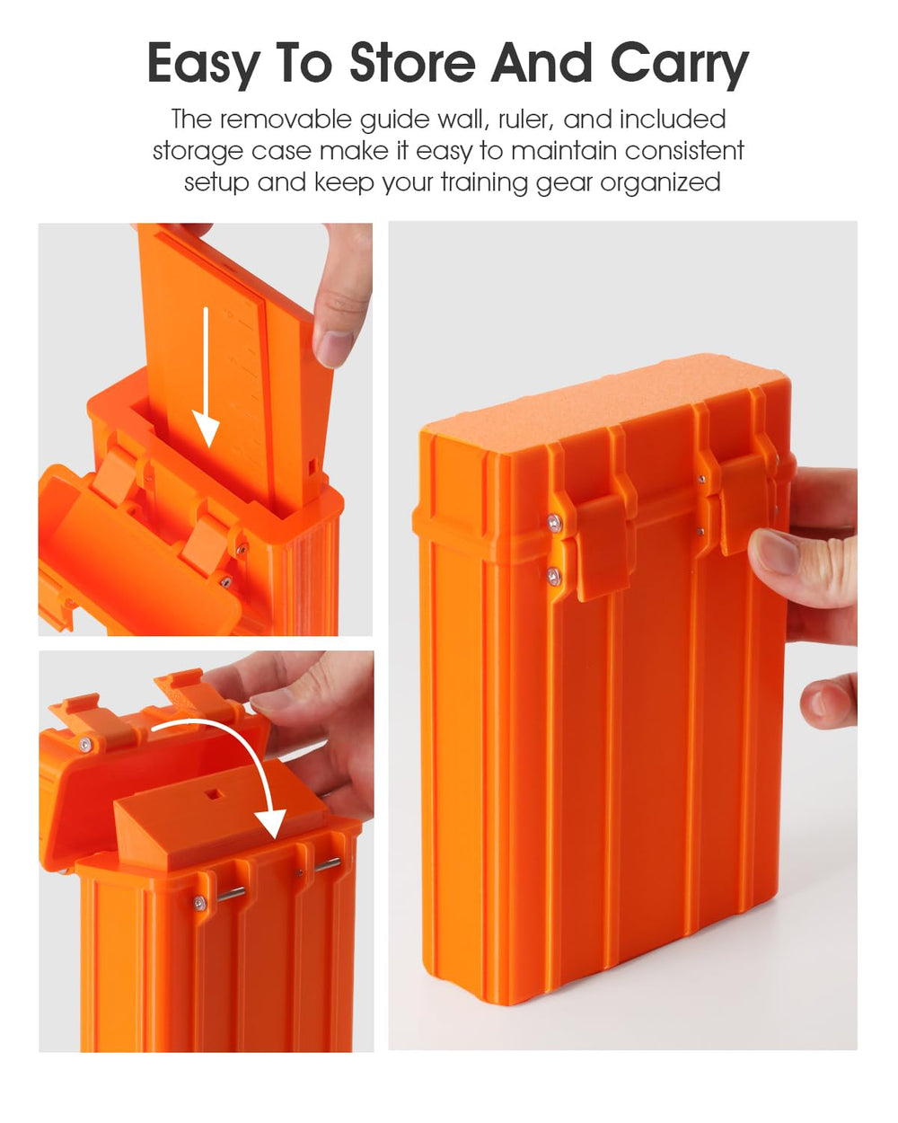 BoomBa storage case with trainer and guide wall organized for travel convenience