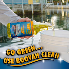 Booyah Clean before and after results removing scale and rust stains on hull