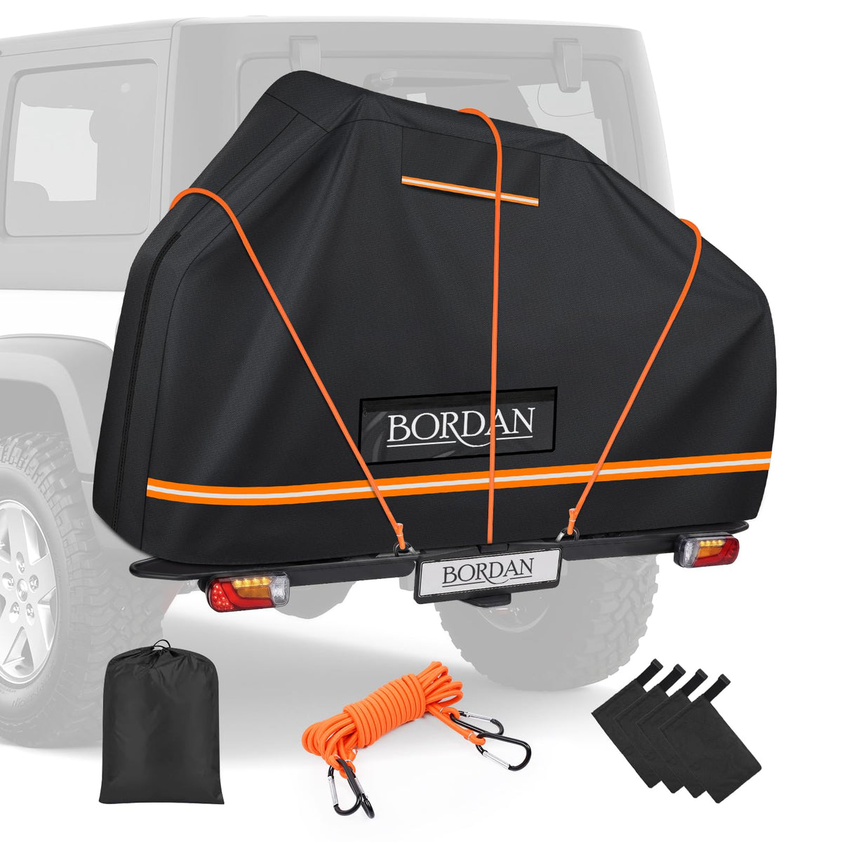 BORDAN front view of two bikes covered protecting paint and components
