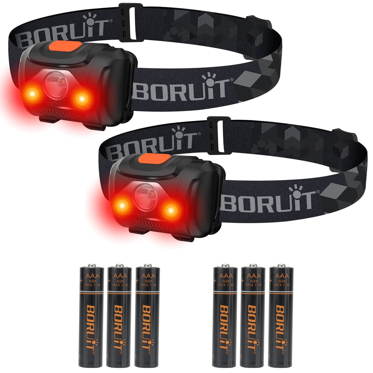 BORUIT headlamp front view showing LED and compact housing benefit visibility