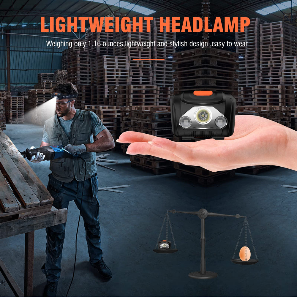 BORUIT headlamp red light mode shown for low-glare night use and safety