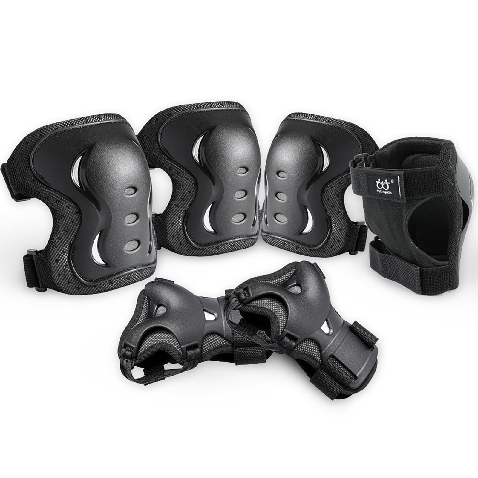 boruizhen full 6-piece set front view showing knee, elbow and wrist protection and reliable coverage