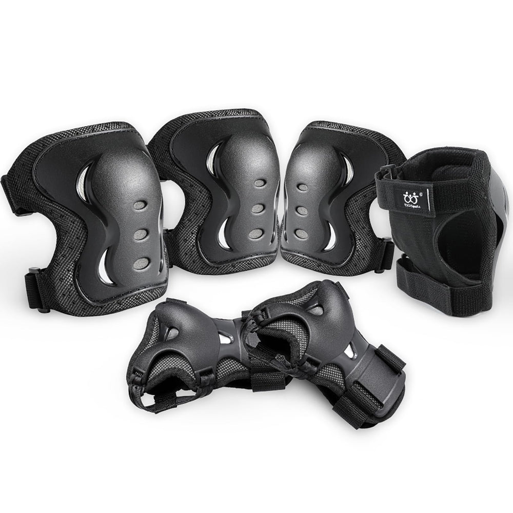 boruizhen full 6-piece set front view showing knee, elbow and wrist protection and reliable coverage