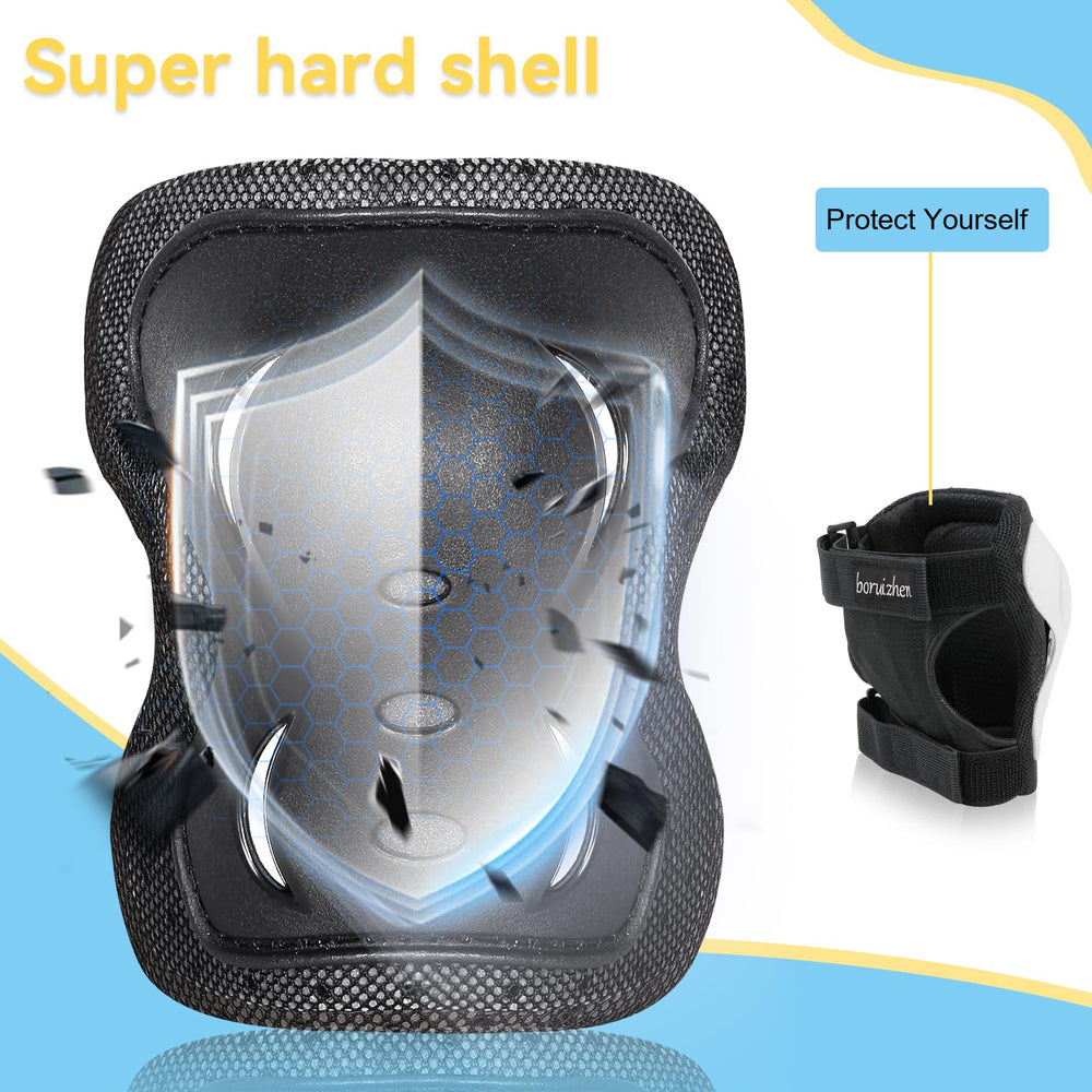 boruizhen close-up of knee pad shell and foam layers highlighting impact dispersion