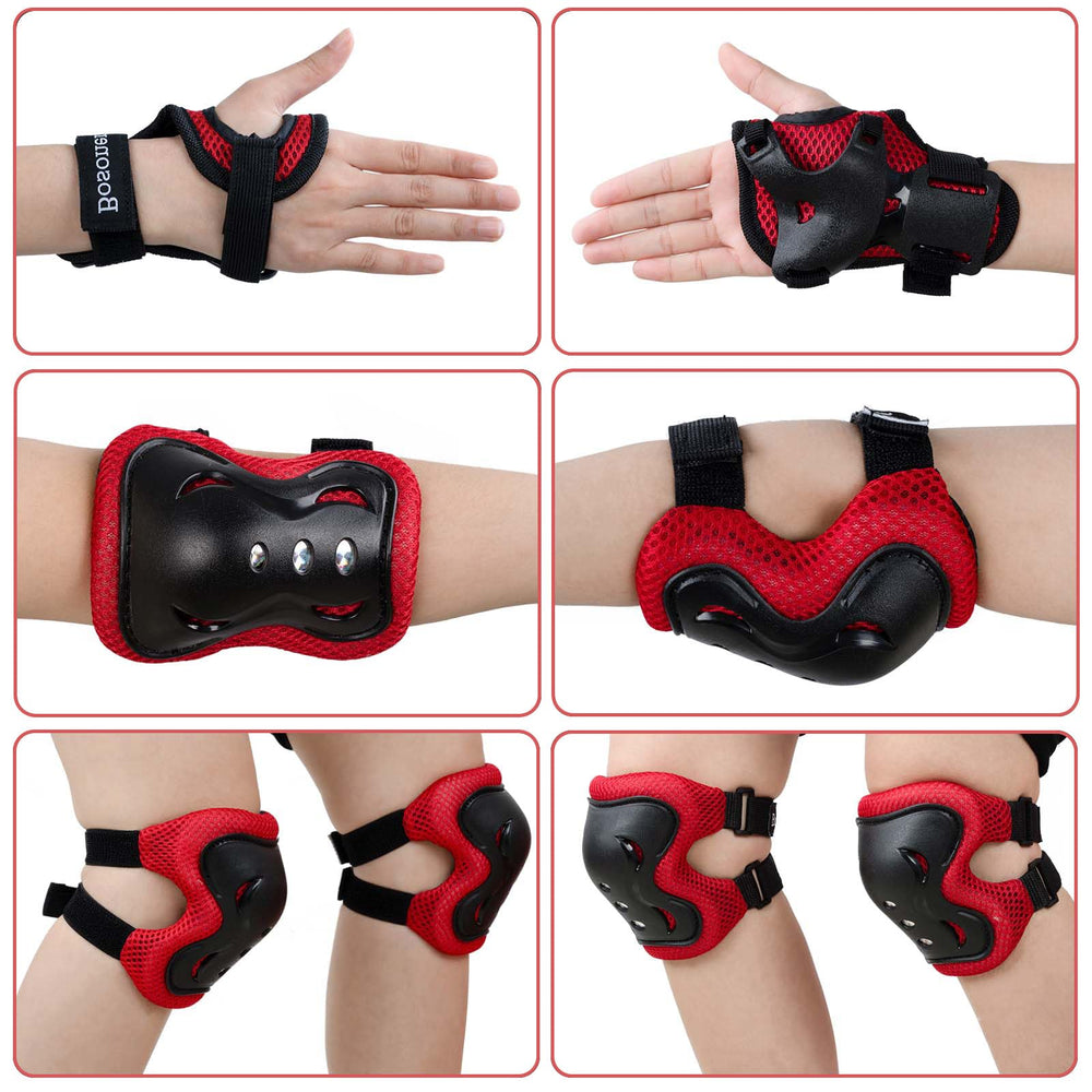 BOSONER elbow pad straps detail showing adjustable fit and comfort