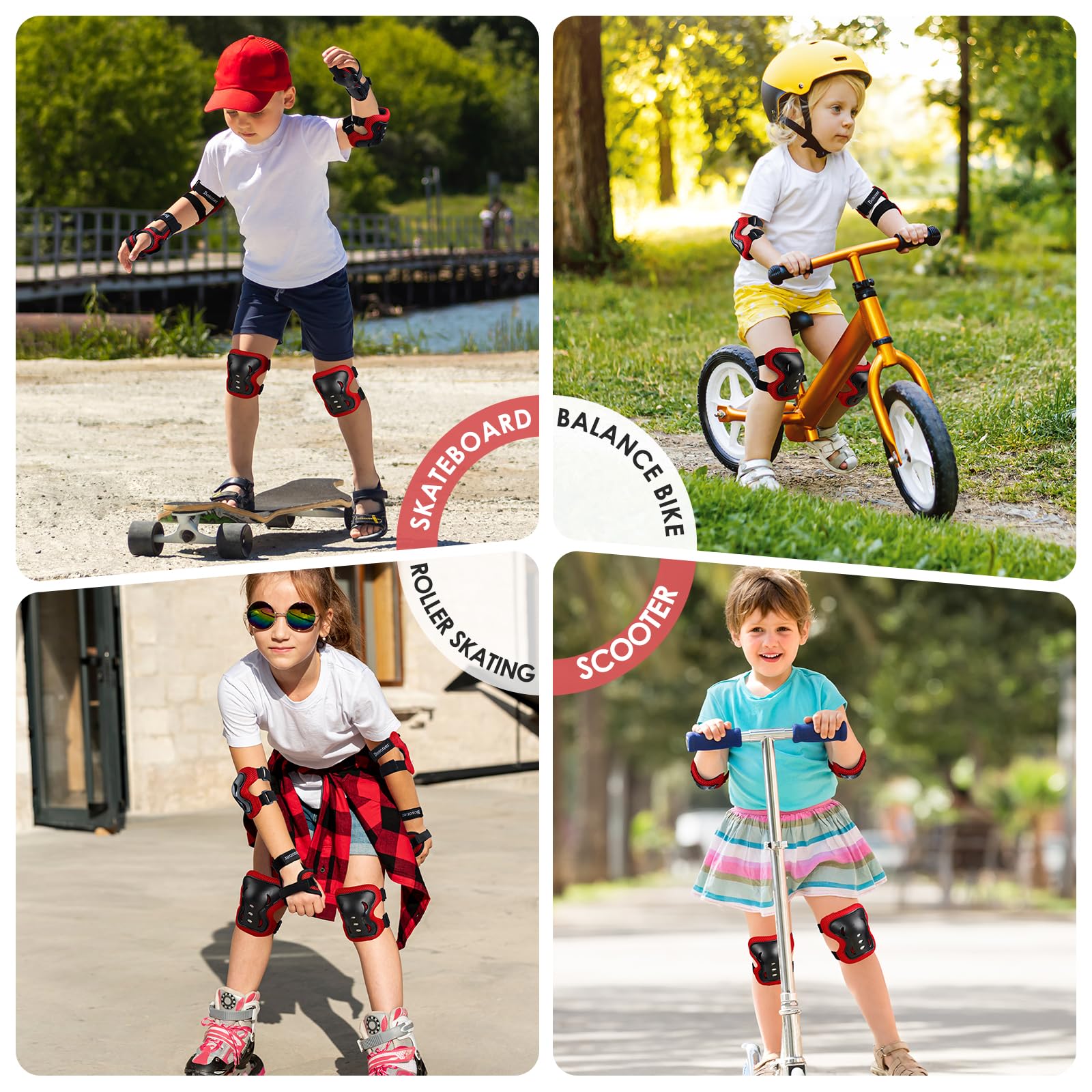 BOSONER child riding scooter wearing full set for confident play