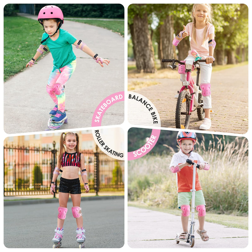 BOSONER protective gear worn by child on scooter showing safe, comfortable movement