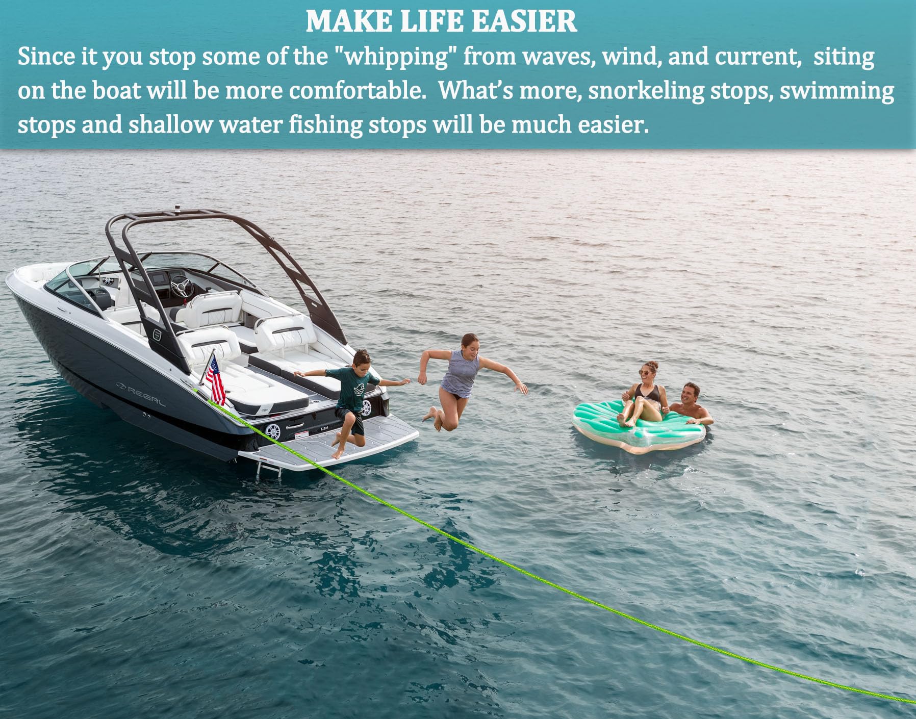 Botepon boat beaching setup in use showing stable stay-off-shore benefit