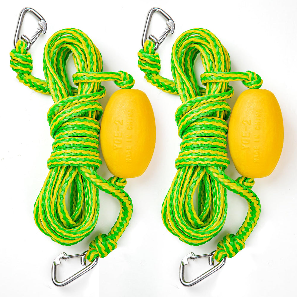Botepon front view of floating rope showing full length and clips for easy use