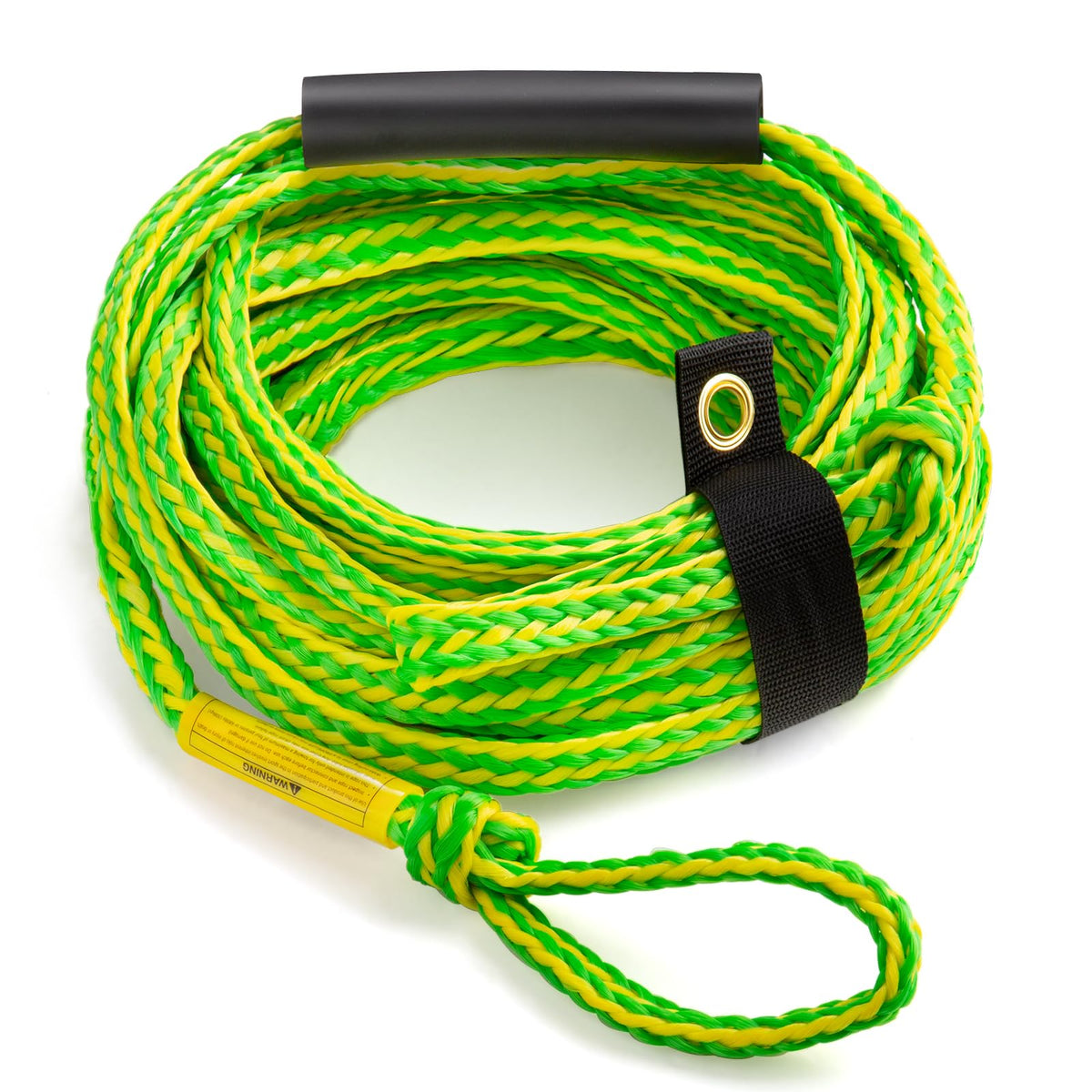 Botepon tow rope front view showing full 60ft length and hardware for secure towing