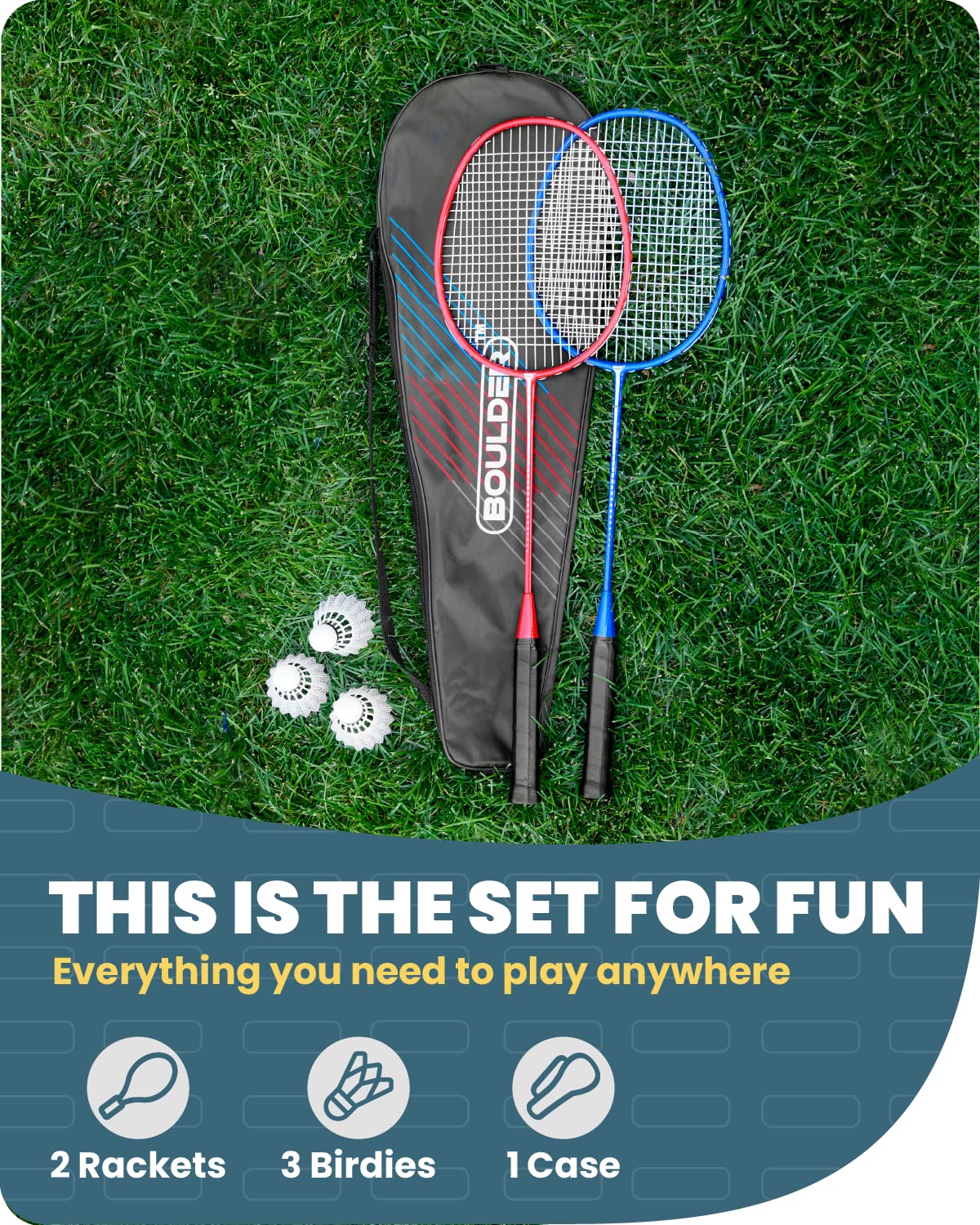 Boulder racket closeup showing non-slip grip and sturdy metal frame for control