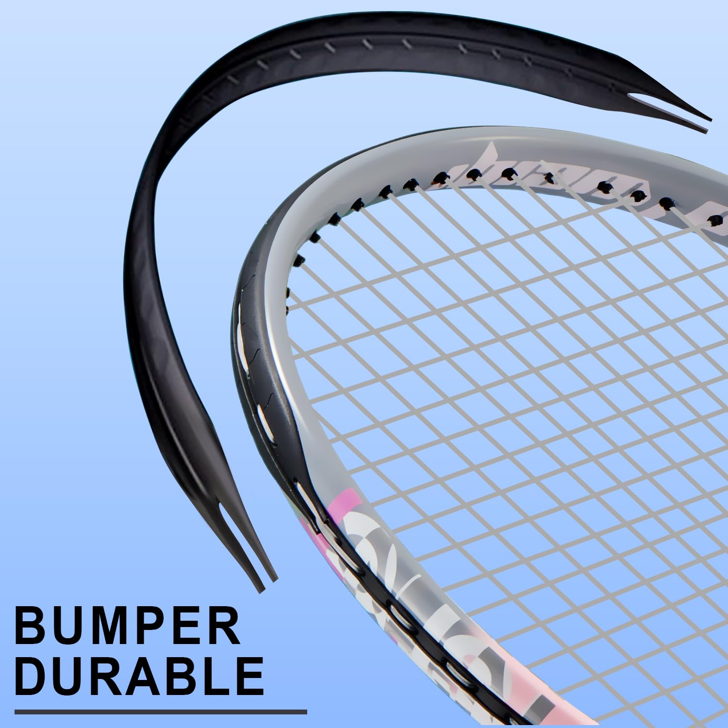 bo'weiqi close-up of strings and aluminum frame highlighting durable stringing benefit